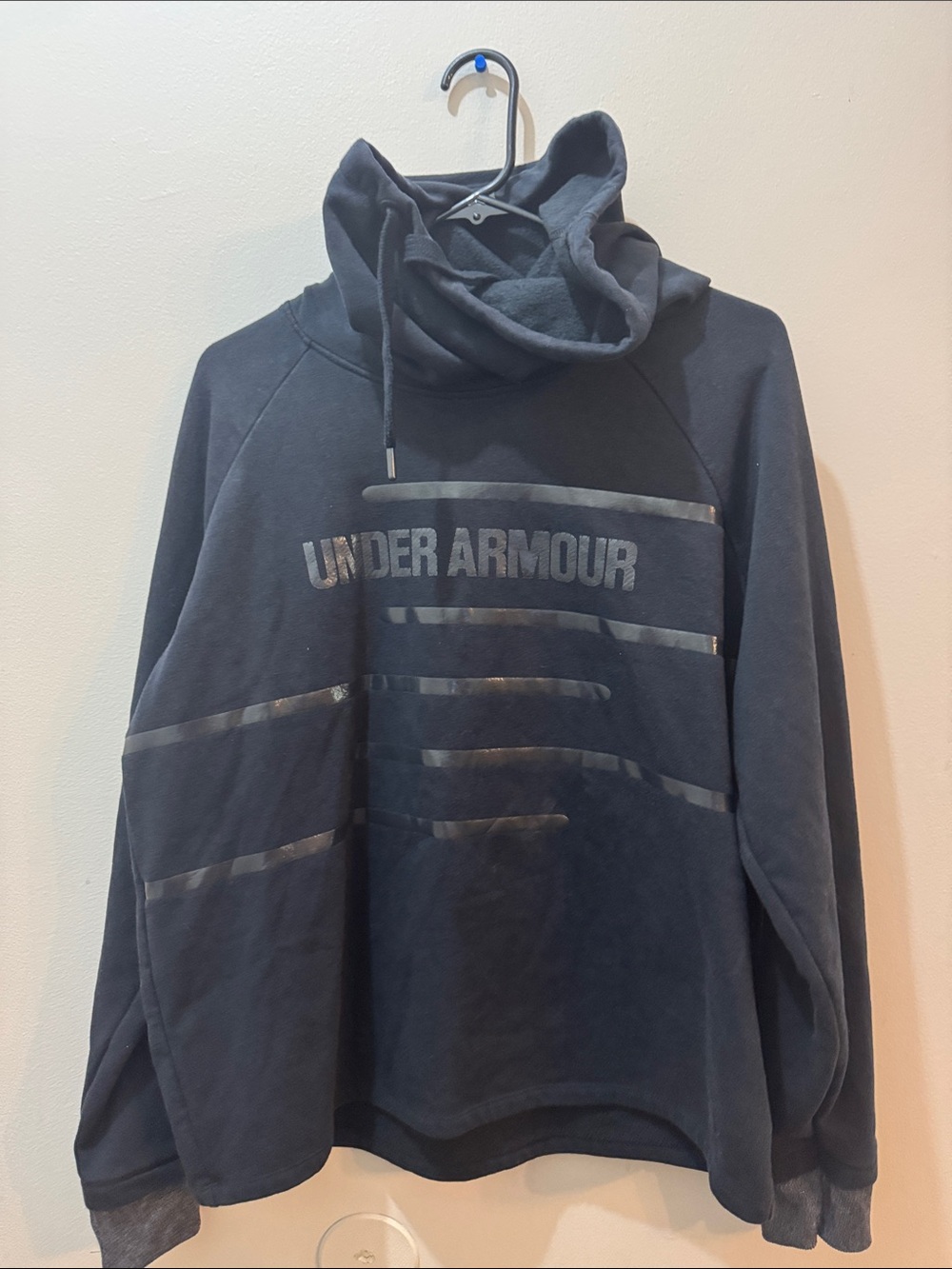 Under Armour Men’s Navy Crewneck Pullover with Cowl Neck